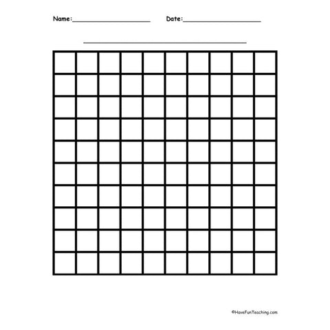 10 by 10 Worksheet