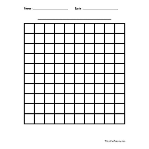 10 by 10 Worksheet 2