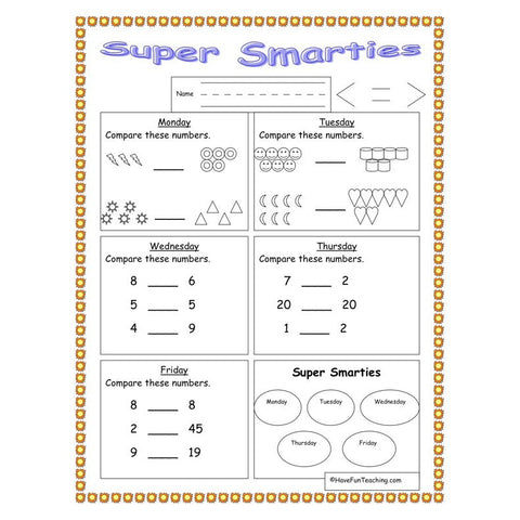 Morning Work Worksheet