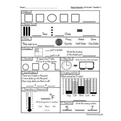 Super Smarties Worksheet