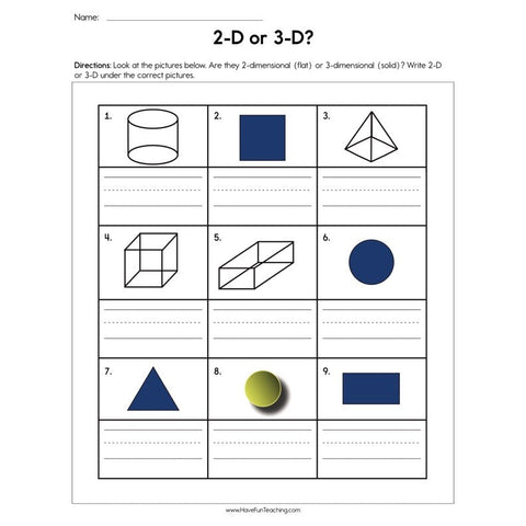 2D or 3D Worksheet