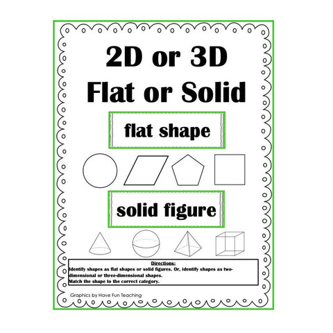 2D 3D Flat Shapes Solid Figures Game