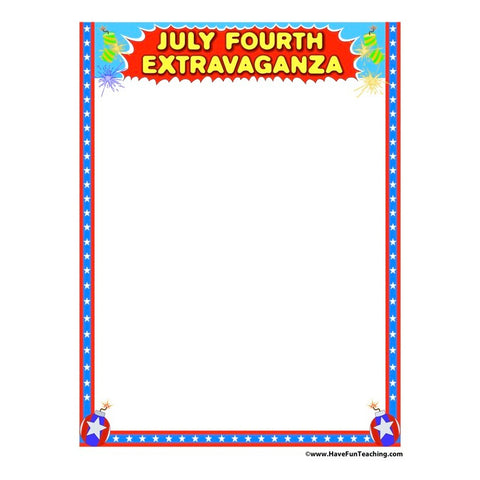 4th of July Paper Worksheet 2