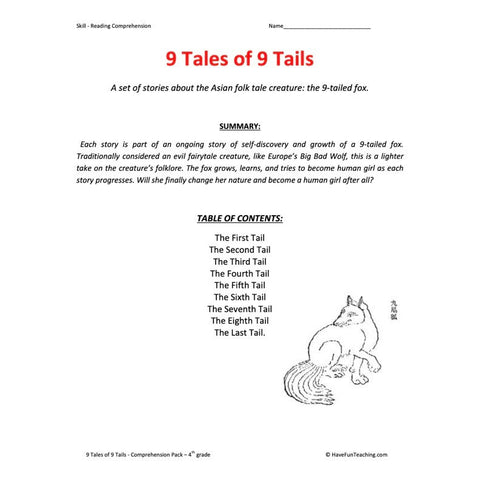9 Tales of 9 Tails Worksheet