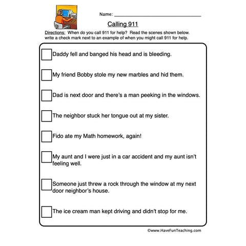 911 Worksheet