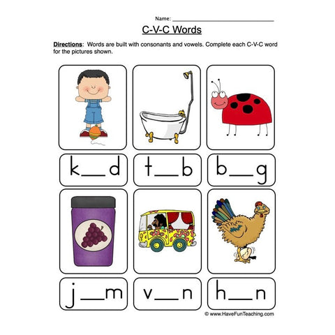 CVC Worksheet 3