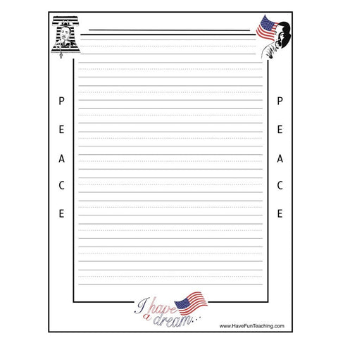 Mlk Writing Paper Worksheet