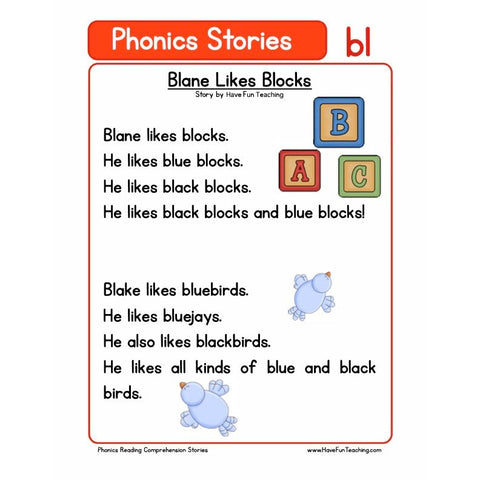 Phonics Reading Comprehension Bl Worksheet