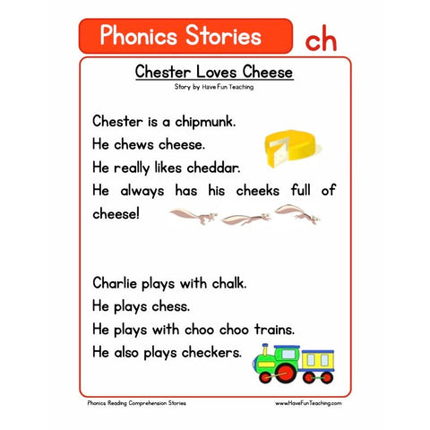 Phonics Reading Comprehension Ch Worksheet