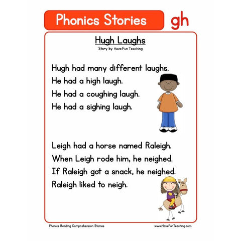 Phonics Reading Comprehension Gh Worksheet