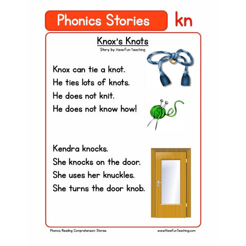 Phonics Reading Comprehension Kn Worksheet