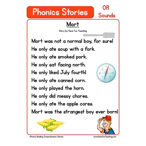 Phonics Reading Comprehension or Sounds Worksheet