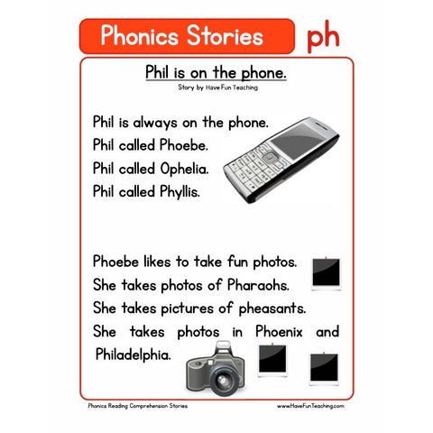 Phonics Reading Comprehension Ph Worksheet