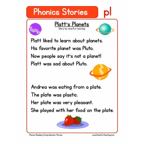 Phonics Reading Comprehension Pl Worksheet