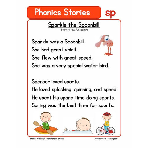 Phonics Reading Comprehension Sp Worksheet