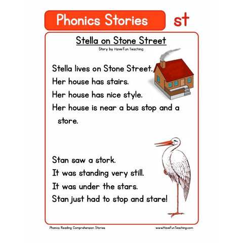 Phonics Reading Comprehension St Worksheet