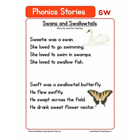 Phonics Reading Comprehension Sw Worksheet