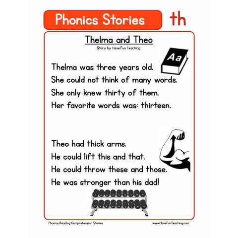 Phonics Reading Comprehension Th Worksheet
