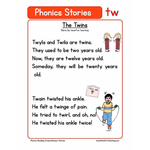 Phonics Reading Comprehension Tw Worksheet