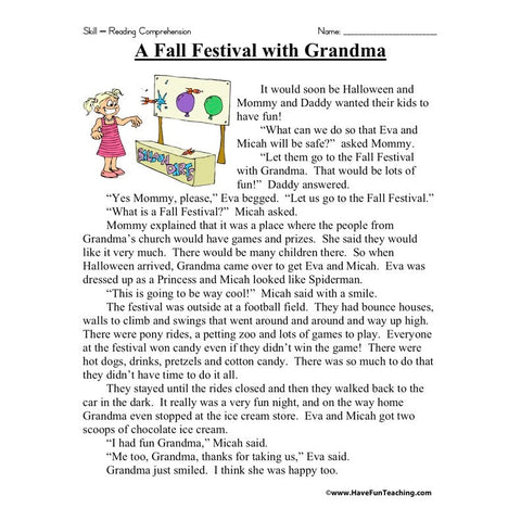A Fall Festival with Grandma Worksheet