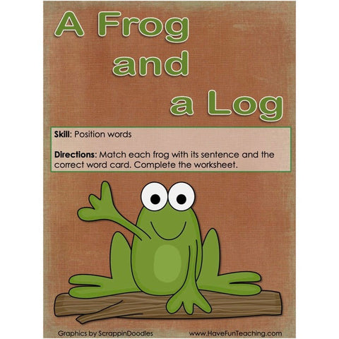 A Frog and a Log Position Words Game