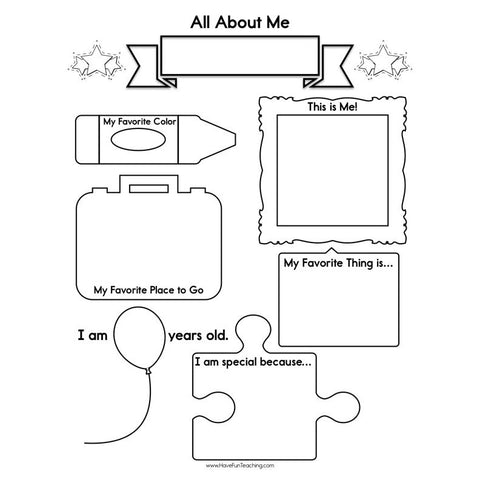 About Me Worksheet