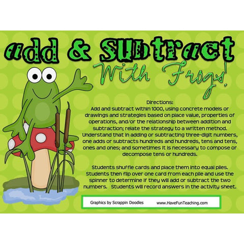 Add and Subtract with Frogs Game