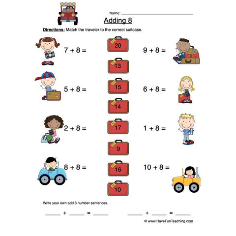 Add Eight Worksheet 2