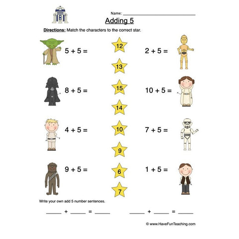 Add Five Worksheet 2