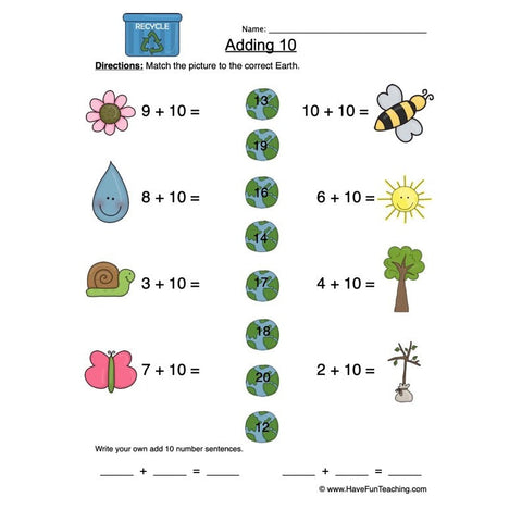 Add Ten Worksheet 2