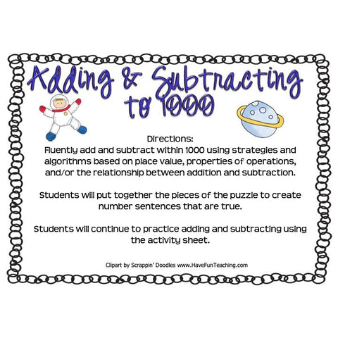 Adding and Subtracting to 1000 Game