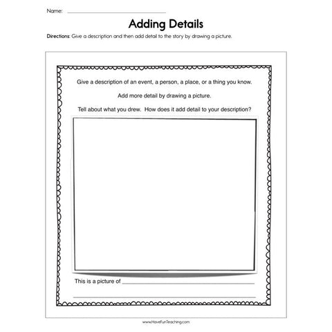 Adding Details Worksheet 2