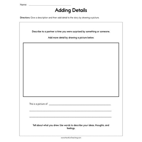 Adding Story Details Worksheet