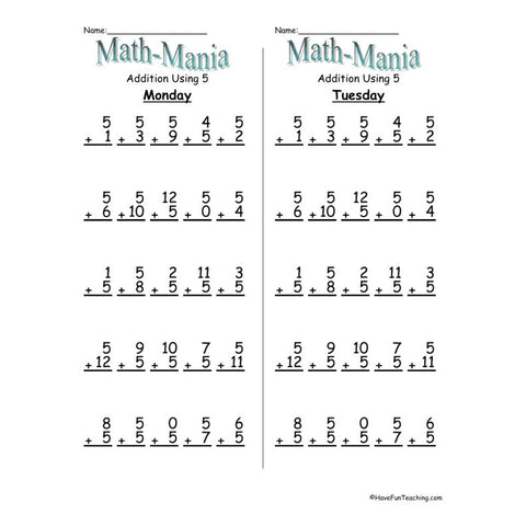 Addition Worksheet 5