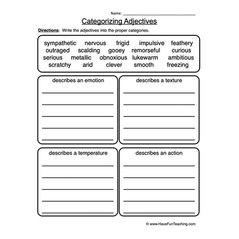 Adjective Worksheet 5