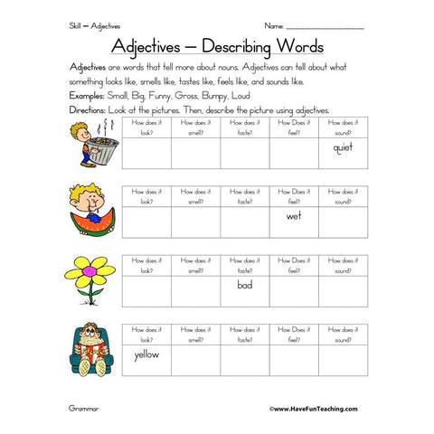 Adjective Worksheet 6