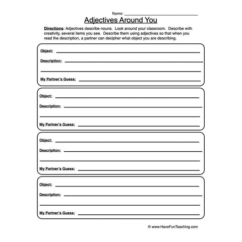 Adjectives Worksheet 5