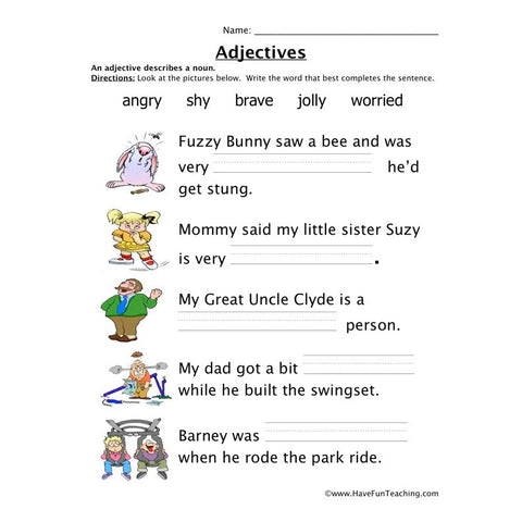 Adjectives Worksheet 8