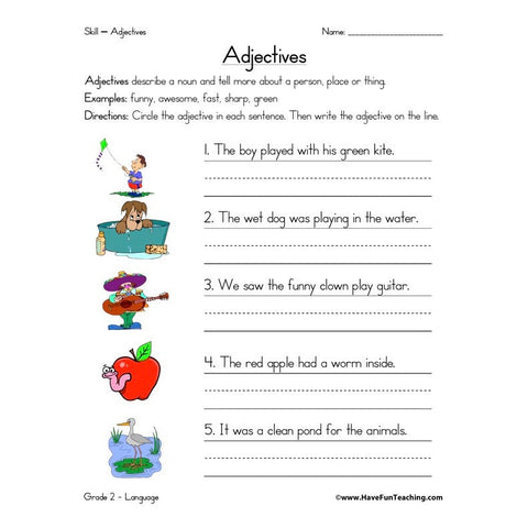 Adjectives Worksheet