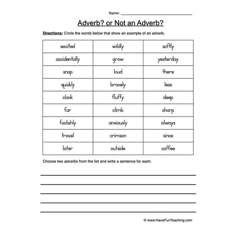 Adverbs Worksheet 4