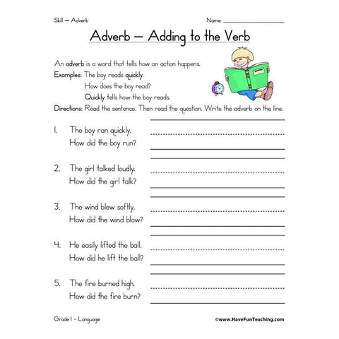 Adverbs Worksheet