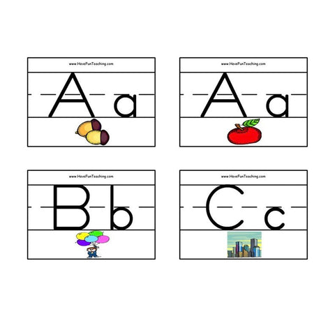 Alphabet Pictures Zaner Bloser Flash Cards