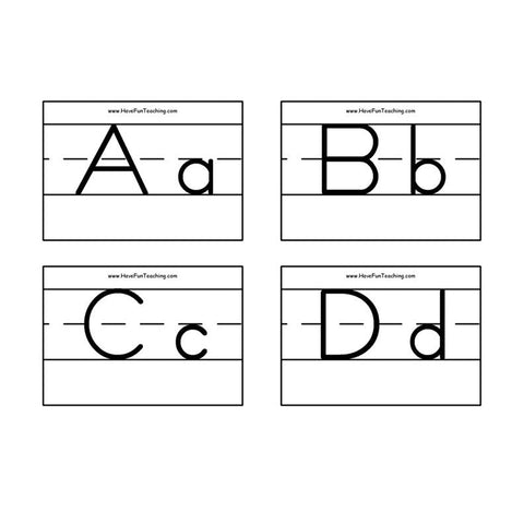 Alphabet Zaner Bloser Flash Cards
