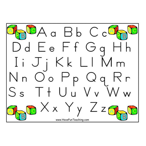 Alphabet Poster Zaner Bloser Letters Worksheet
