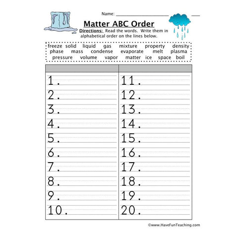Alphabetical Order Worksheet 16