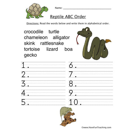 Alphabetical Order Worksheet 20