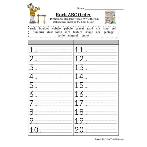 Alphabetical Order Worksheet 21