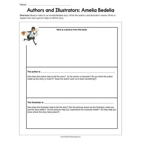 Amelia Bedelia Authors and Illustrators Worksheet