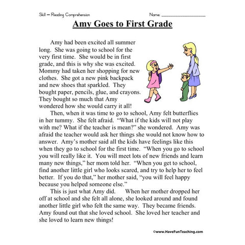 Amy Goes to Worksheet