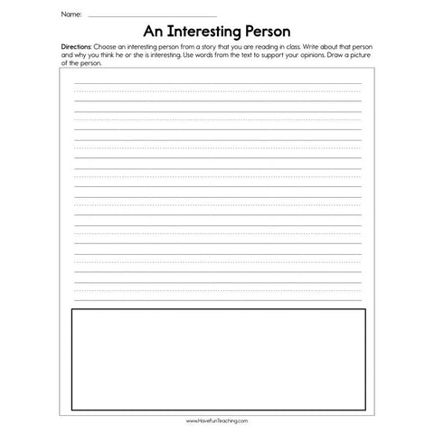 AN Interesting Person Worksheet